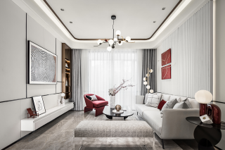 150平方房子新中式客厅装修设计图片