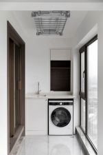三室一厅阳台洗衣机一体柜设计效果图