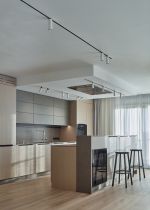 现代风格公寓开放式厨房吧台设计图