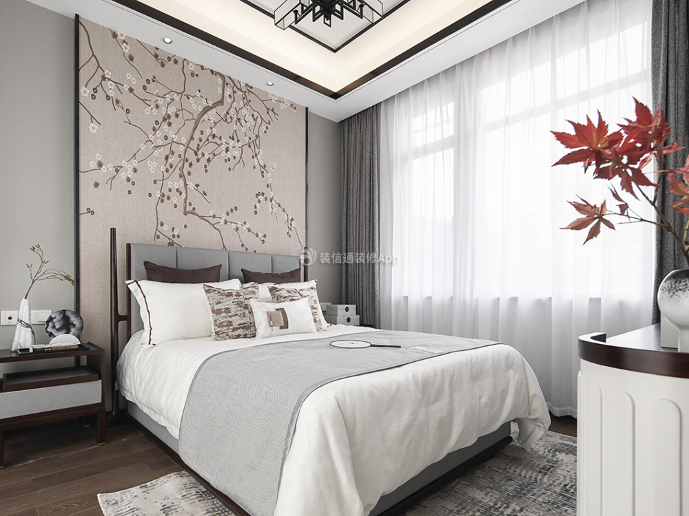 2023新中式新房卧室装潢效果图片