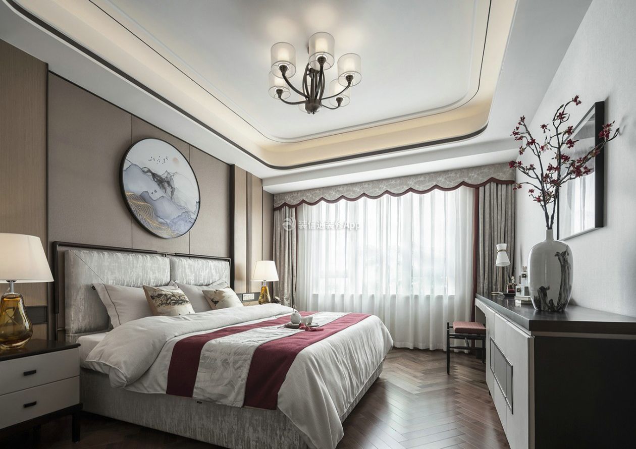 新中式风格家庭卧室装饰设计效果图