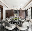 新中式家庭餐厅圆桌椅装潢效果图片