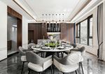 新中式家庭餐厅圆桌椅装潢效果图片