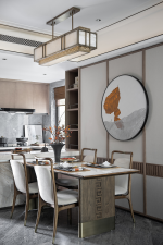 98平米新中式风格家庭餐厅装修效果图