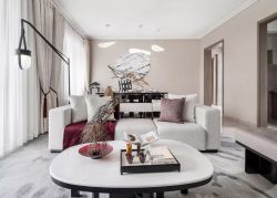 新中式风格家庭室内沙发装修设计效果图