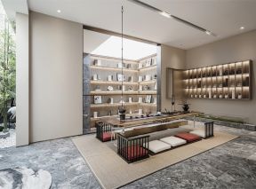 新中式茶室效果图 家庭茶室设计