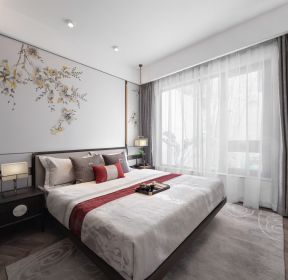 新中式风格新房卧室室内装修实景图-每日推荐