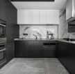 大平层厨房简约黑白风装修设计效果图
