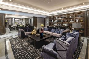 新古典风格大平层客厅设计装饰效果图