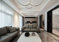 现代简约风格别墅客厅沙发装饰设计图