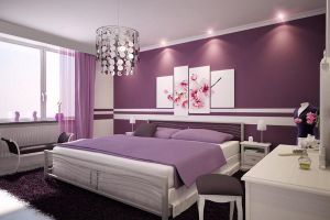 [深圳苹果装饰]紫色墙面应该配什么窗帘 卧室窗帘选购技巧