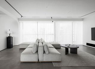 现代简约风格客厅布艺沙发装修图片