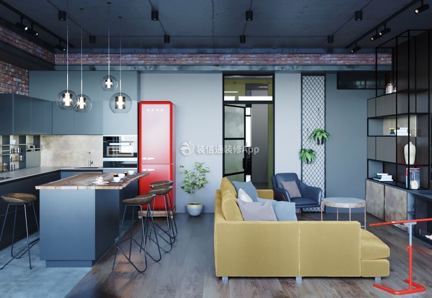 工业风格公寓室内装饰效果图