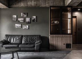 工业风格家庭沙发背景墙装饰效果图