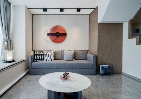 路劲·铂樾118平现代风格三居室装修案例