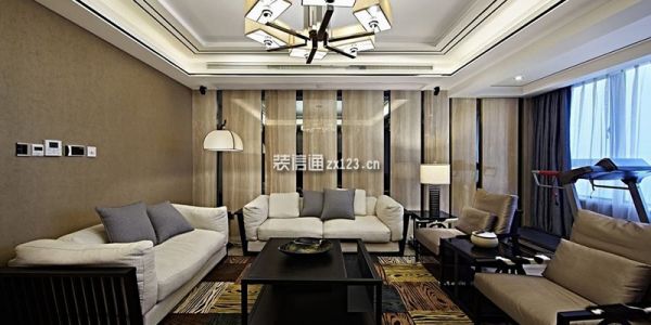 华润城148平米中式风格三居装修案例