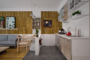 [临沧创艺装饰]厨房客厅如何设计隔断？2023厨房客厅三种流行设计