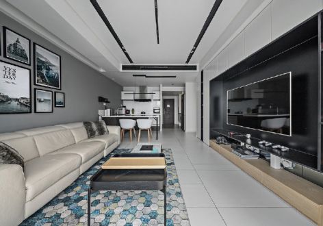 金茂国际现代风格105平米三室两厅装修案例