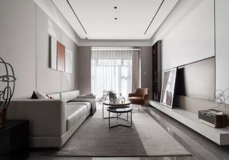 恒达广场108㎡三居室现代风格装修案例