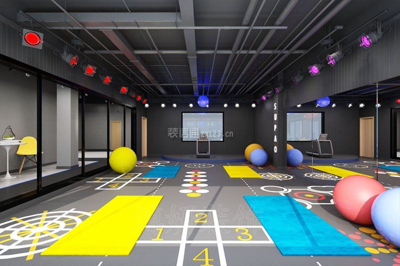 运动场装饰设计 运动地板效果图