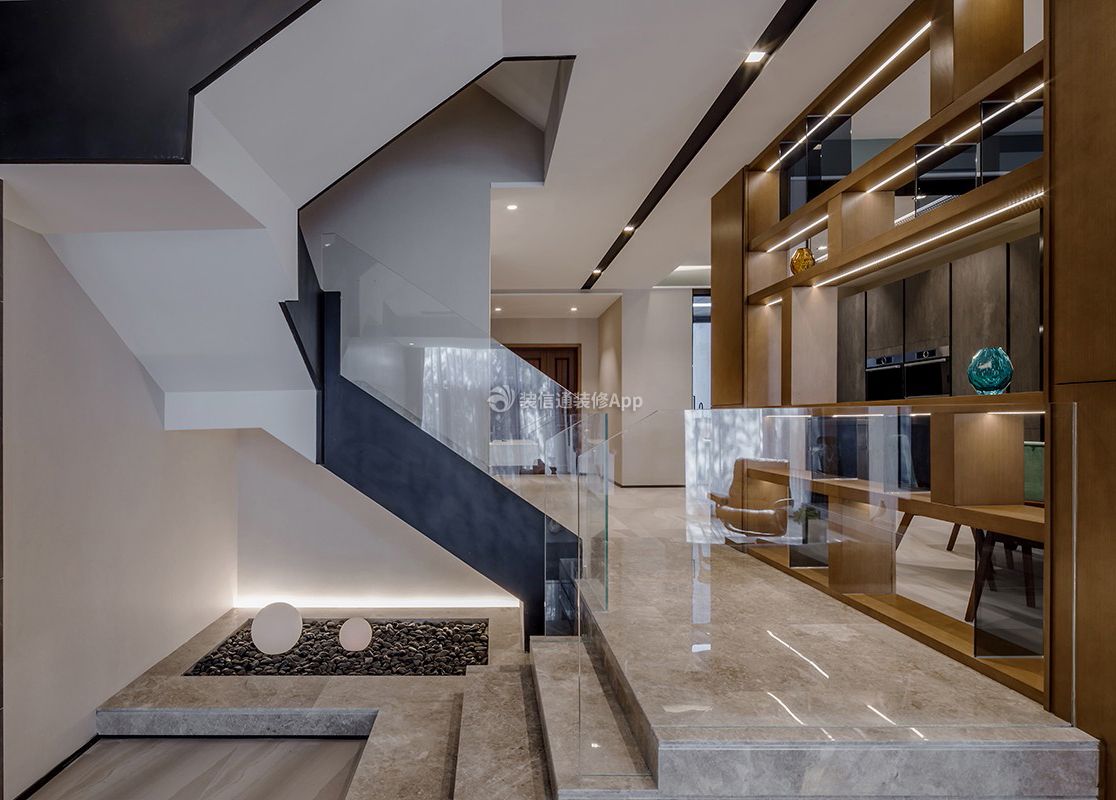 2017现代风格别墅室内钢结构楼梯图集 – 设计本装修效果图