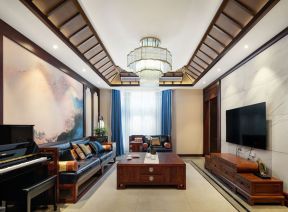 新中式风格联排别墅客厅设计效果图