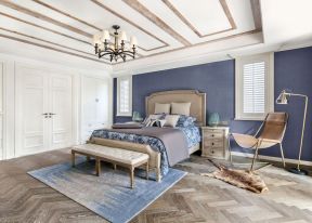 美式卧室设计效果图 美式卧室家装效果图 美式卧室装饰效果图