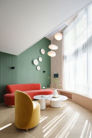 2023单身公寓客厅色彩搭配装修效果图