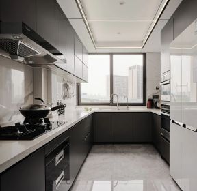 200平方米房子L型厨房设计图片-每日推荐
