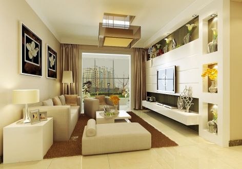明鑫凯迪城88平米现代风格三居装修案例