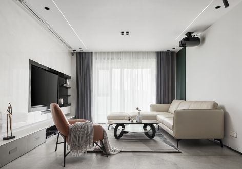 洪城比华利100㎡平现代风格二居室装修案例