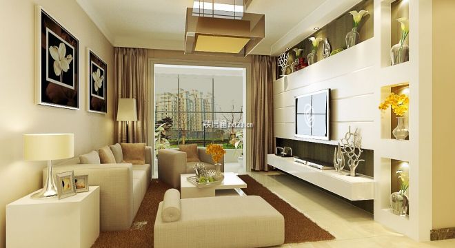 明鑫凯迪城88平米现代风格三居装修案例