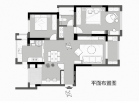 融景城  100平米  三居室 现代风案例