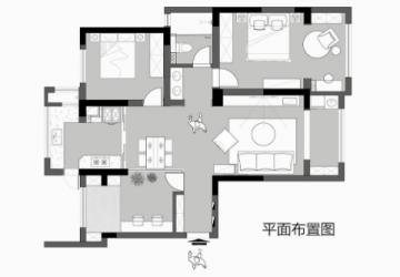 融景城  100平米  三居室 现代风案例