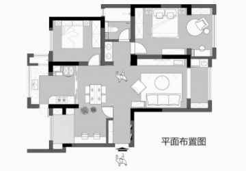 鲁能领秀城  80平米 两居室   现代风案例