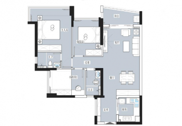 鲁能六街区现代风格95平米三室两厅装修案例