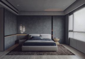 简约灰色系公寓卧室装修设计图