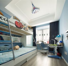 儿童房高低床装潢装修效果图-每日推荐
