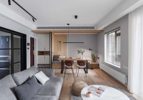 启成绿色家园110㎡三居室现代风格装修案例