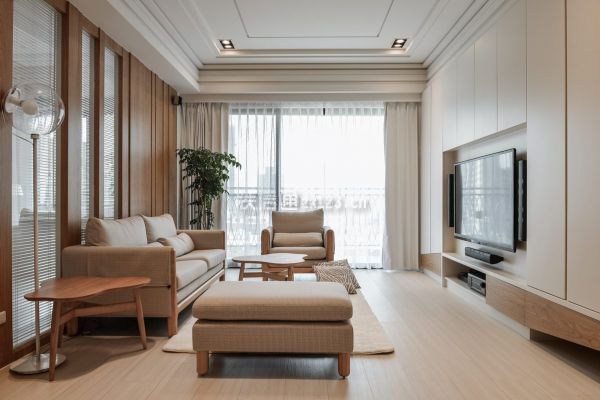 南京江水平装饰98平米二居室日式风格装修案例