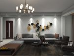 西安融侨城140平三居室装修效果，深色调的现代简约风格