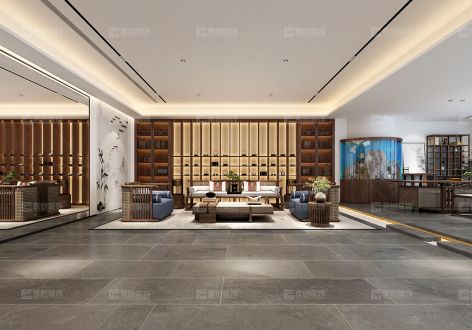 郑州高端会所中式风格1000平米装修案例