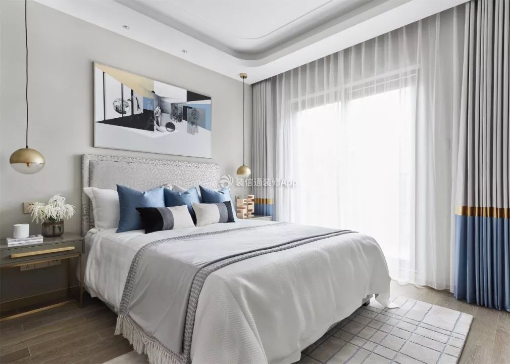现代风格卧室窗帘装饰设计效果图片
