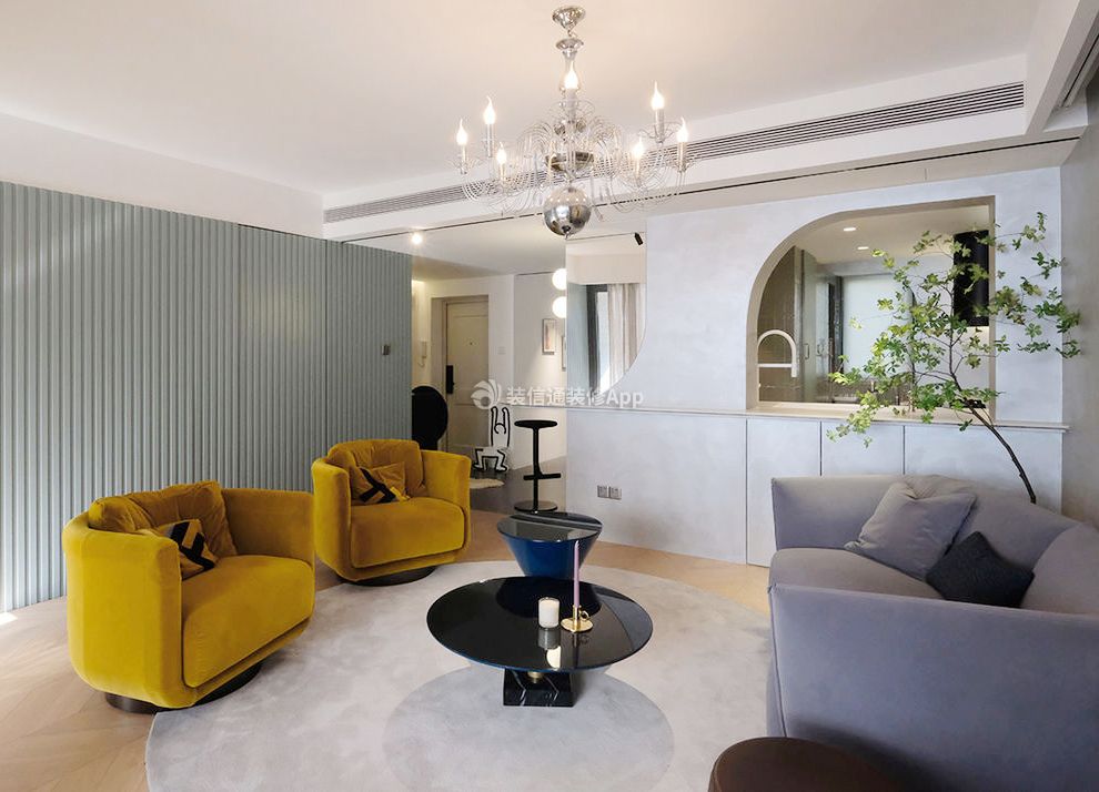 现代轻奢风格客厅沙发装饰设计效果图片