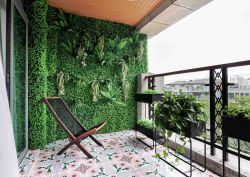 休闲阳台植物墙装修设计实景图