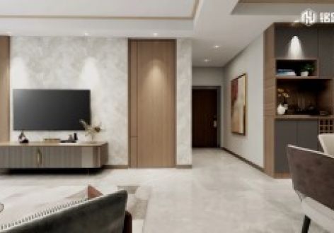 海福巷127㎡三居室现代风格装修案例
