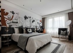 现代风格卧室背景墙装饰设计效果图片