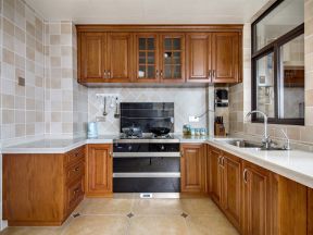 半开放式厨房装修设计效果图 美式风格厨房设计图