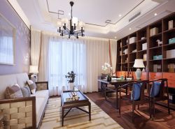 中式风格书房茶室一体设计效果图