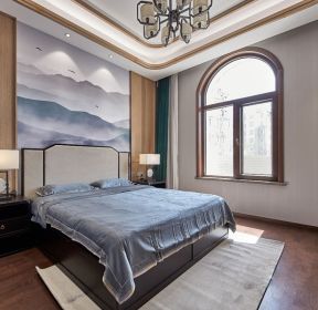 新中式风格家庭卧室设计效果图-每日推荐